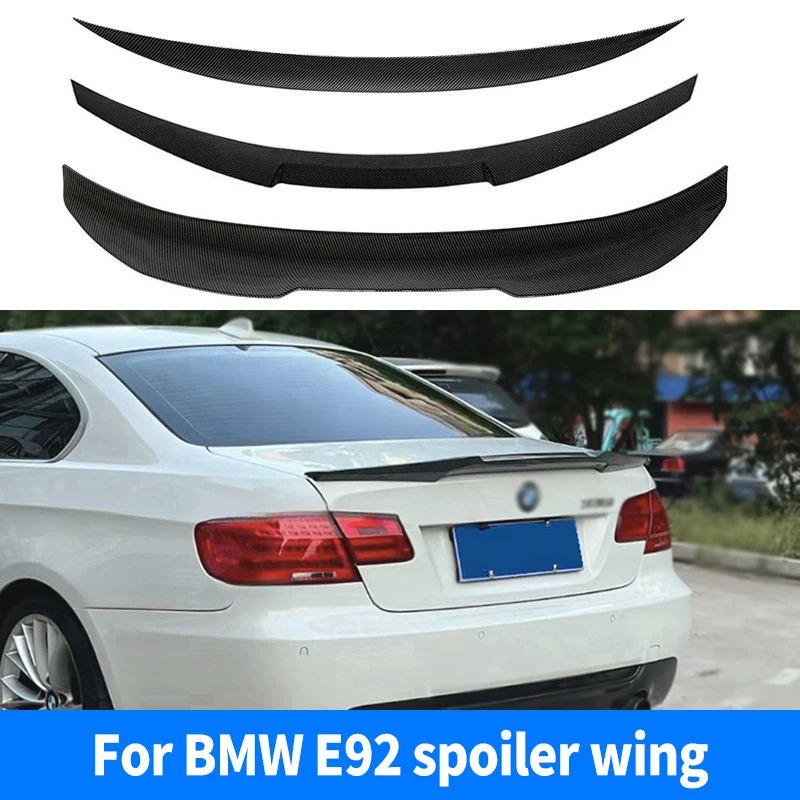 For BMW 3 Series E92 2005-2012 M4 MP PSM Style Carbon Glossy Black Rear Trunk Lid Car Spoiler Wings Car Tuning Accessories Part