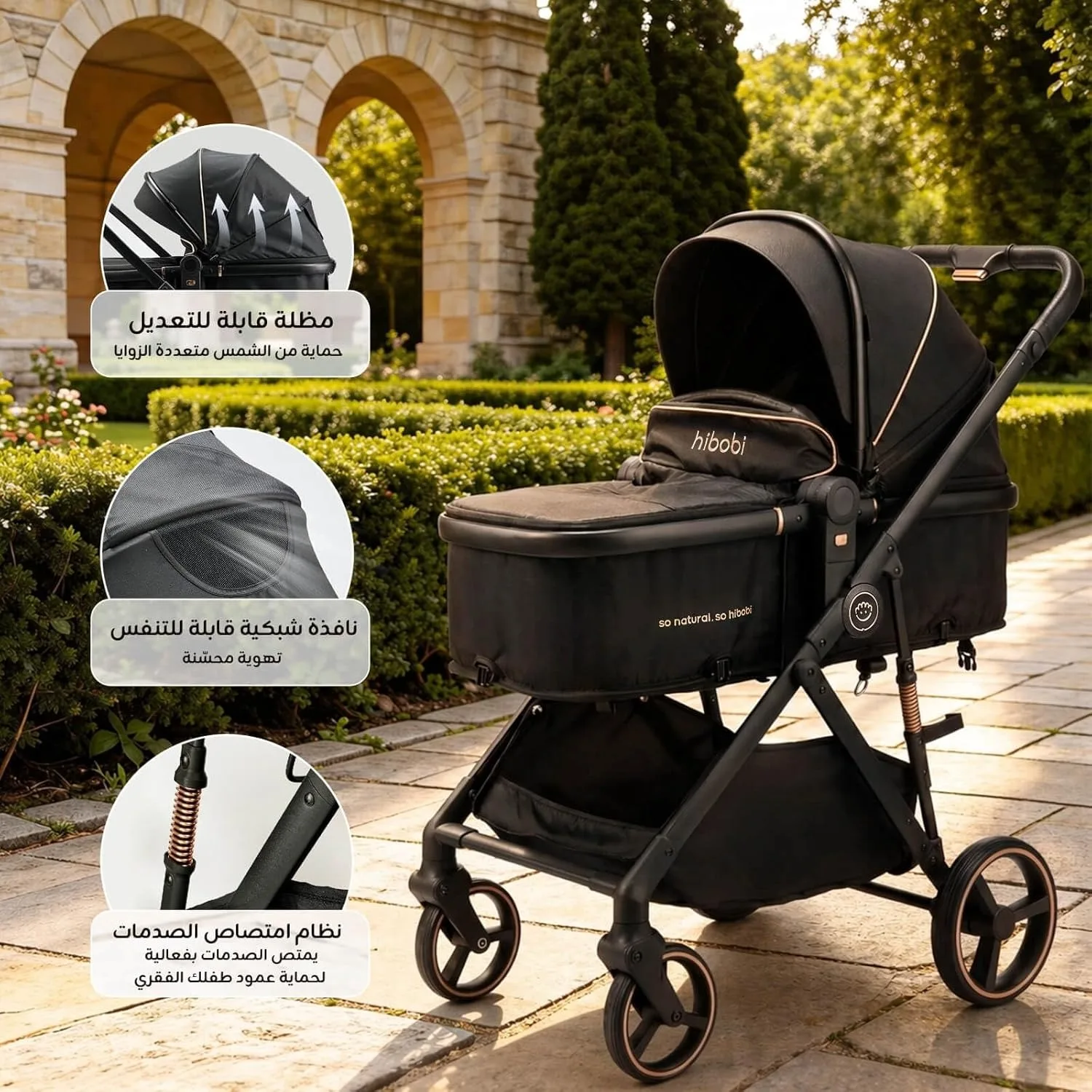 Hibobi Cirro / Aurora Baby Stroller, Foldable Compact Stroller with Large Canopy, 7.9kg/9.5kg One-Hand Easy Fold