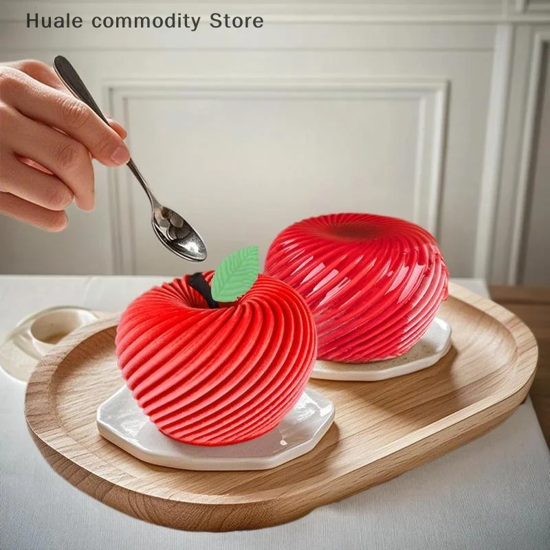 Stampo in silicone per torta mousse di mele a spirale, pasticceria francese, cioccolato, Natale, San Valentino, vacanza