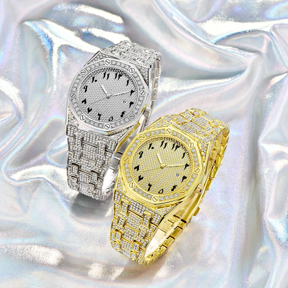 Montre-bracelet à quartz en diamant glacé pour hommes, Hip Hop, horloge masculine, marque supérieure, luxe, cool, nouveau, livraison directe