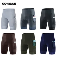 YKYW-pantalones cortos de ciclismo para hombre, 2 bolsillos, equipo profesional de verano, pantalones cortos para bicicleta de montaña y carretera, medias para montar en bicicleta, ropa deportiva ajustada acolchada
