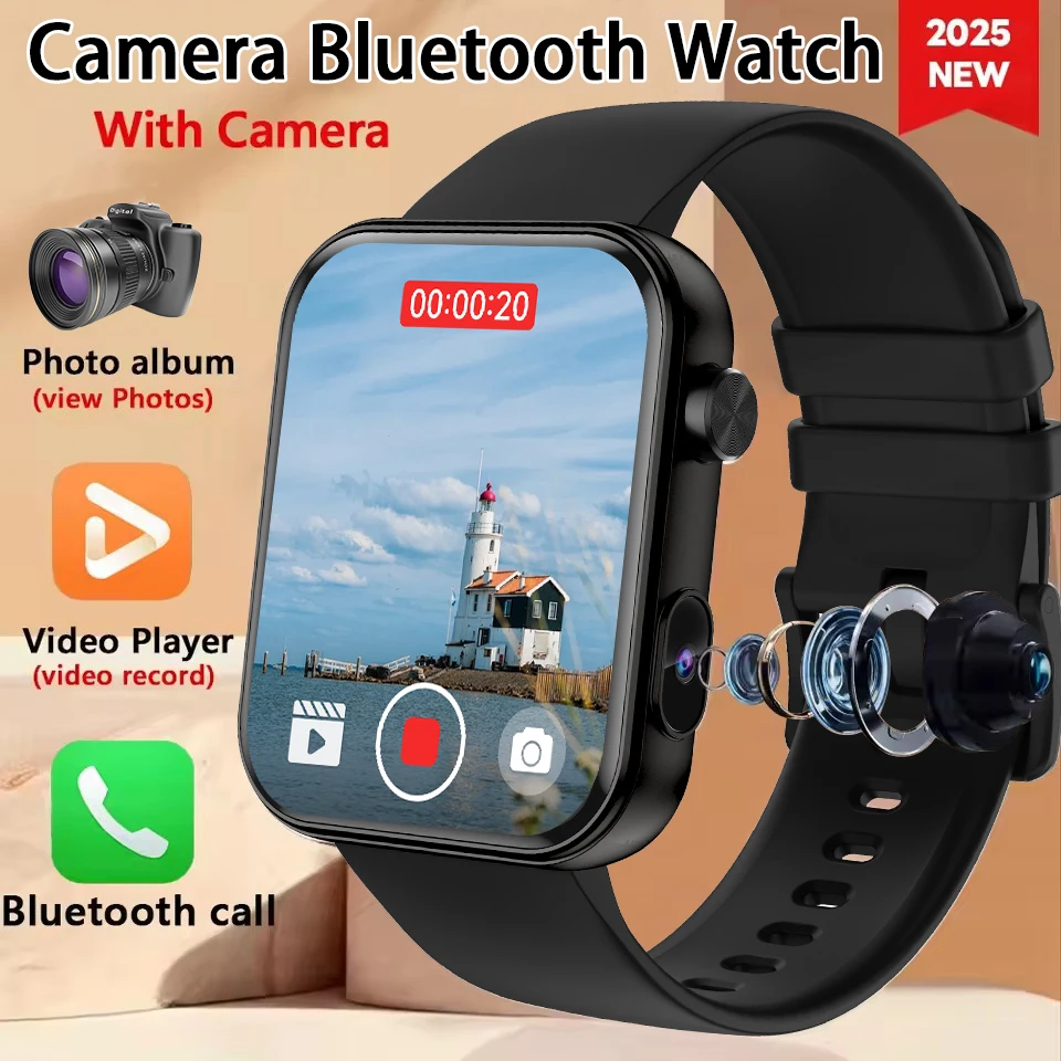 

Новые умные часы с камерой, спортивный браслет с пульсометром, TWS-гарнитура, локальная музыка, Bluetooth, умные часы для мужчин и женщин для Android IOS