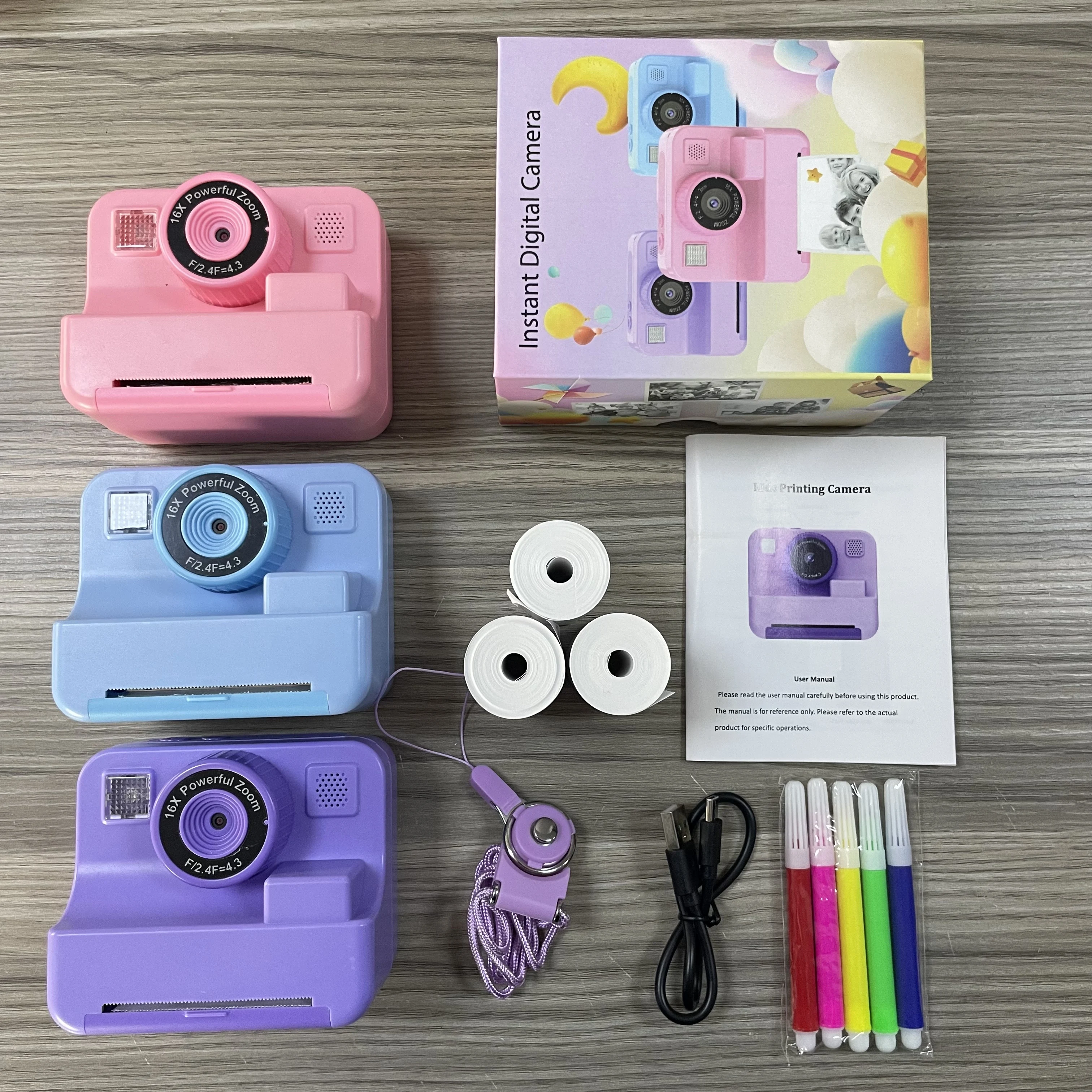 New Kids' Instant Camera High-Definition Polaroid Camera Thermal Printing Camera Instant Photos Perfect Gift for Girls & Boys Ne