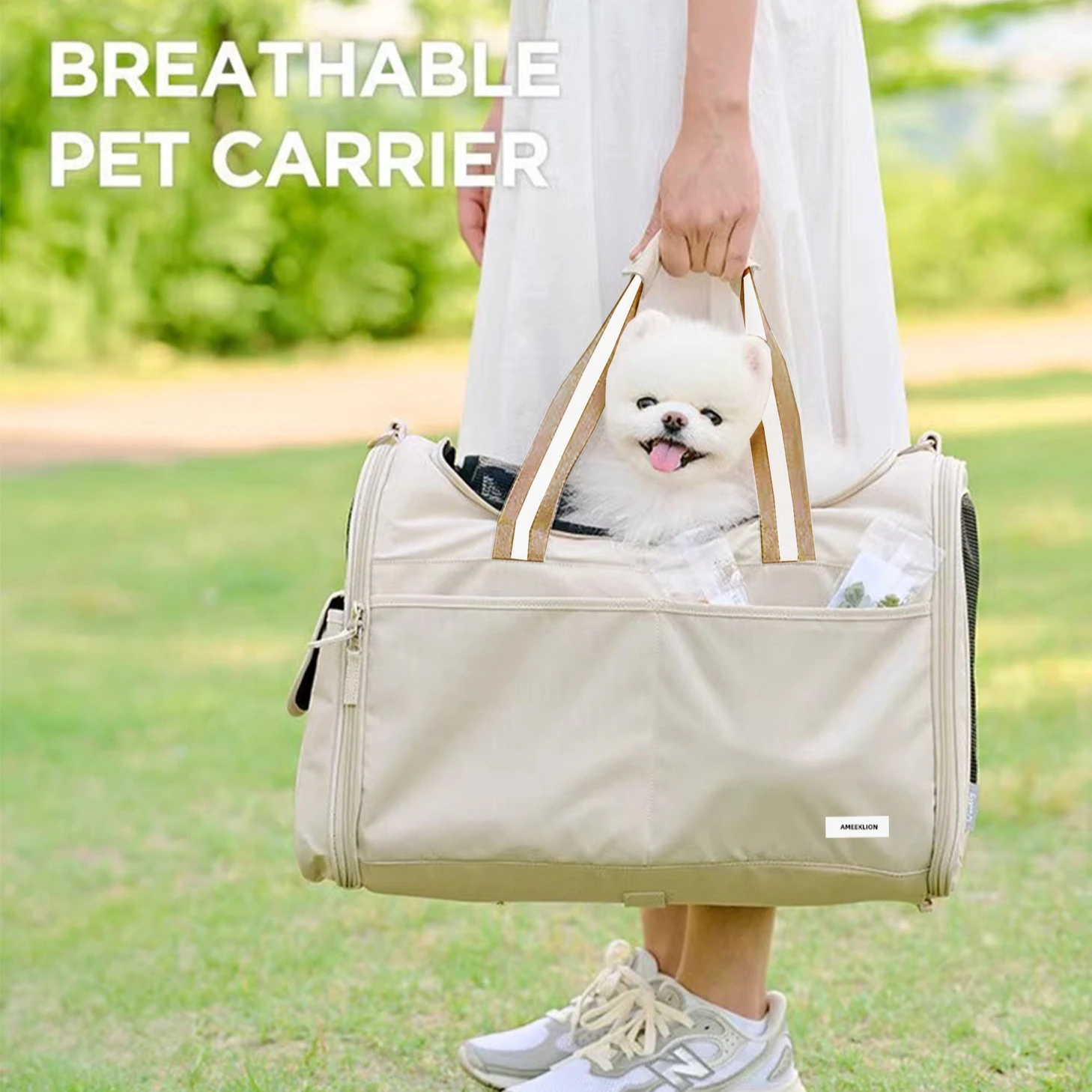 

Breathable Pet Bag for Outdoor Travel Portable Backpack Shoulder Cat Carrier Bag Handheld Soft Small Dog Travel Carrier