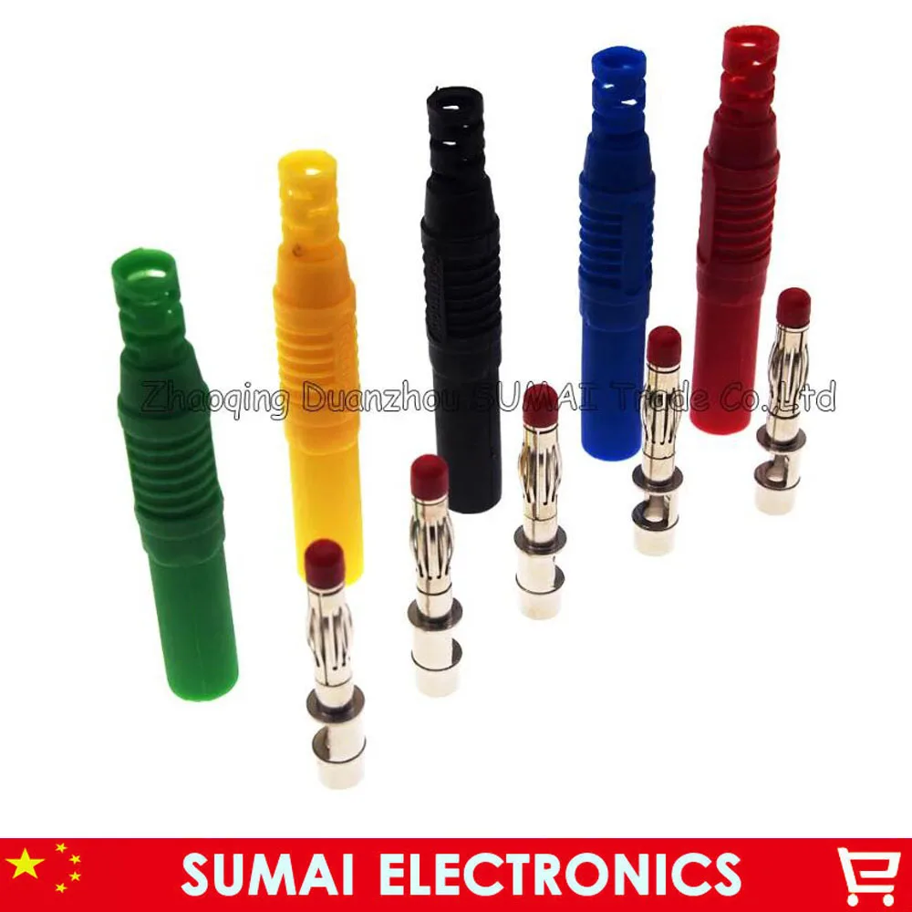 10/50 Pieces DIY 4mm Audio Banana Plug With Sheath Security For Multimeter,CATII 1000V /MAX 32A ,IEC-61010,Five Color Choose