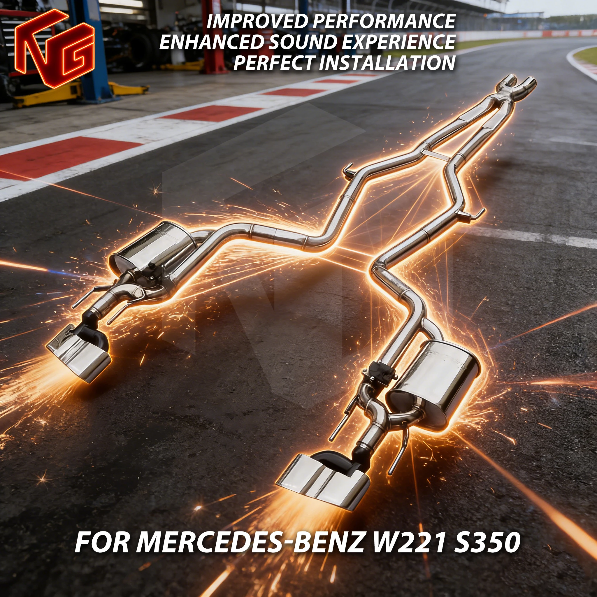 

for Mercedes BENZ W221 S350 up AMG Race Auto Muffler Exhaust system ING Performance Elect Valve Engine SS304 catback