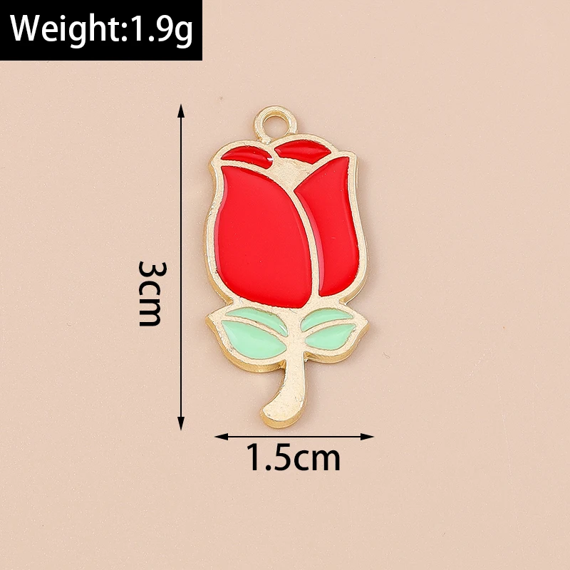 20 Stück niedliche, bunte Emaille-Anhänger in Form von Herzen und Blumen zum Basteln von Schmuck, Ohrringen, Halsketten und Armbändern – ideal für DIY-Bastelprojekte. – Detail 14