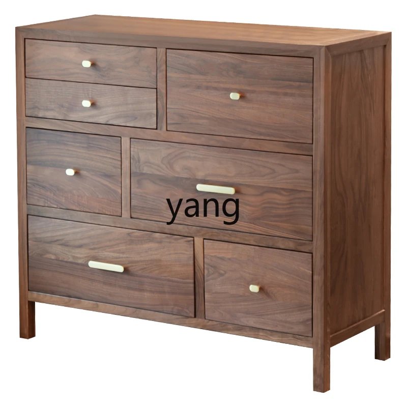 

LH all solid wood bedroom wall drawer cabinet simple log large capacity storage locker