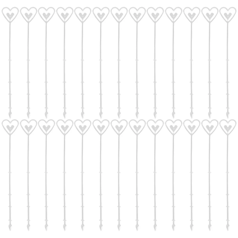 

100 Heart Shaped Card Clip Picks Clear Plastic Bouquet Holders Arrangements Parties Valentine Wedding Gifts Tags