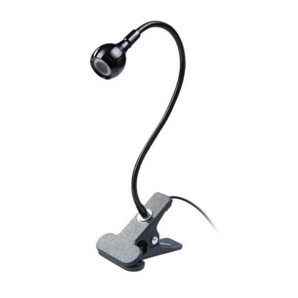 

USB Clip-on Lamp LED Light Violet Energy-saving Reading Desk Home Lighting Flexible Gooseneck Portable Travel Small