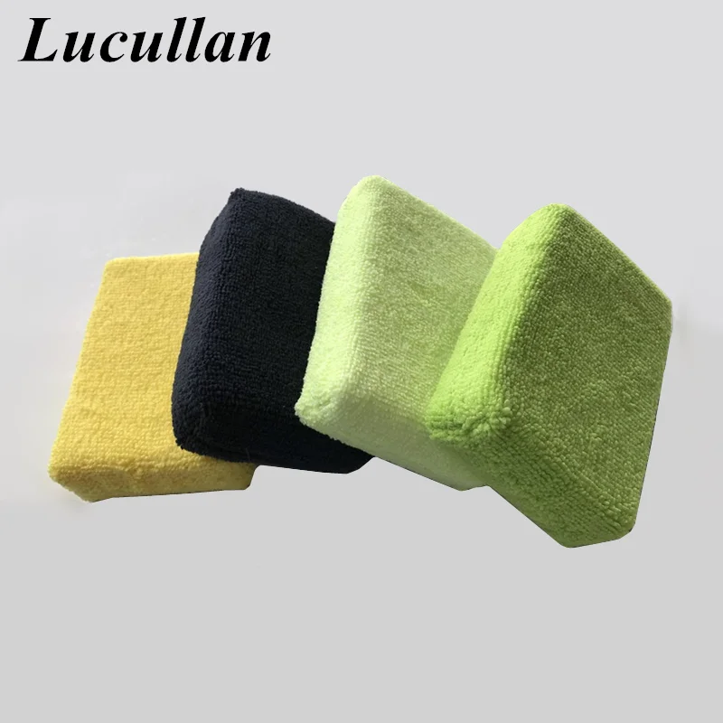 5 PCS Car Care Premium Grade Microfiber Applicators Sponges,Cloths,Microfibre Hand Wax Polishing Pad