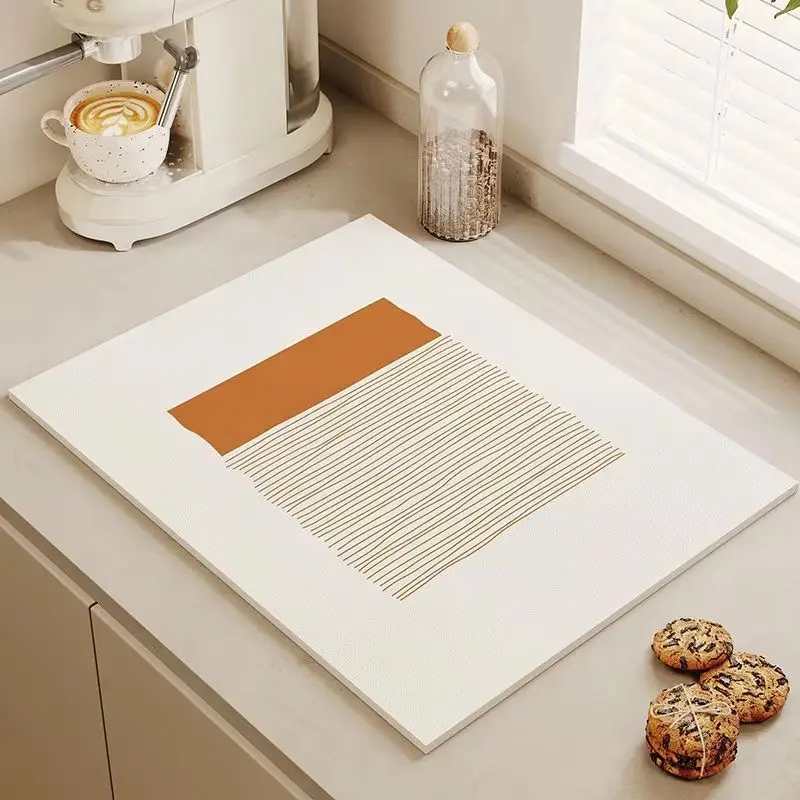 VIKAMA Minimalist Geometric Placemats, Non-Slip Absorbent Mats for Countertops, Kitchen and Coffee Mats, Dining Table Decor
