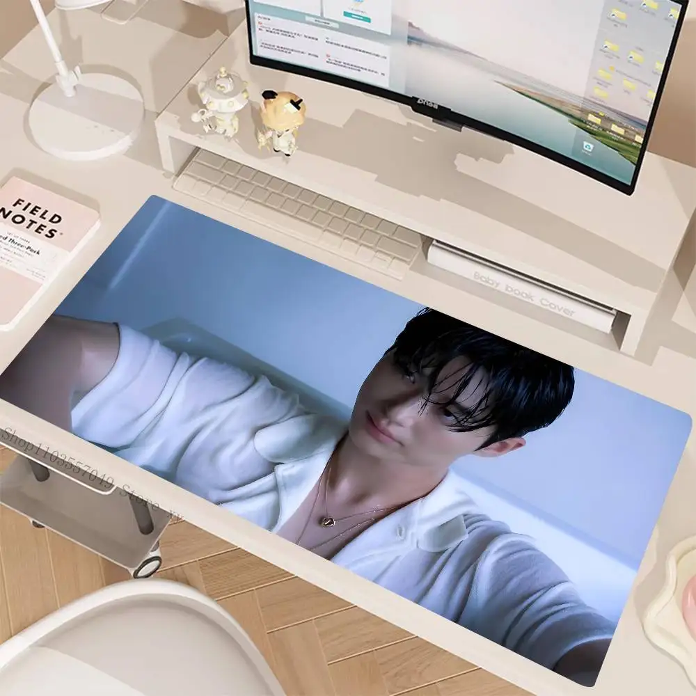 Корейский коврик для мыши Byeon Woo-Seok, большой коврик для игровой клавиатуры, резиновый коврик LockEdge, компьютерные офисные аксессуары