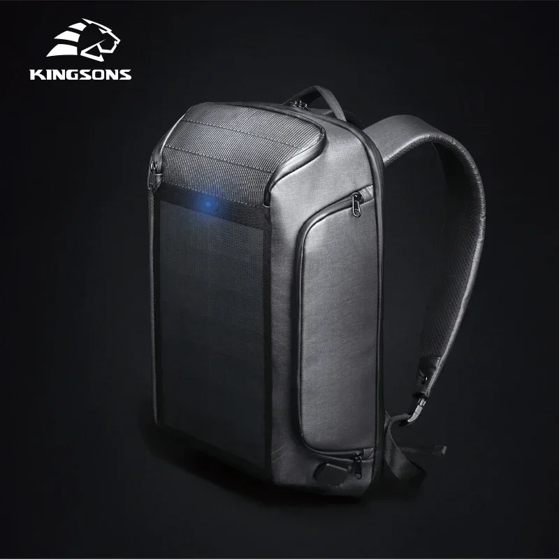 Kingsons high tech trend RFID blocking antitheft backpack bag rucksack smart solar backpack with buckle lock