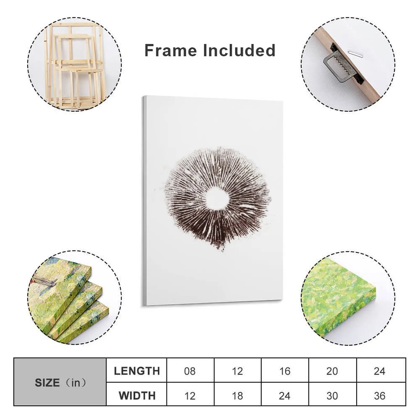 Mushroom Spore Print Psilocybe Cubensis Colombian Canvas Painting korean room decor wall art room decorations for men