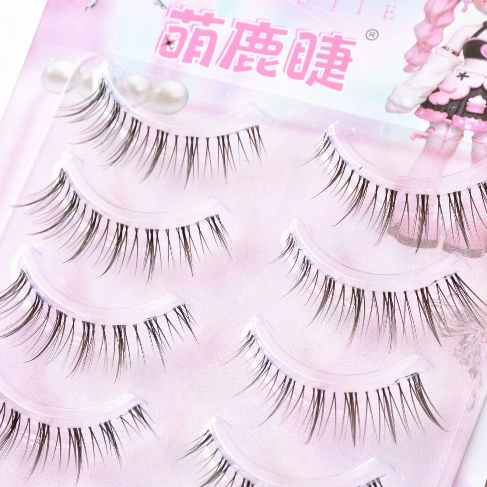 Fox-Style strips lashes Transparent band False Eyelashes full strip Winted fans 8-12mm Mixed Lengths Party cosplay Daily eyelash