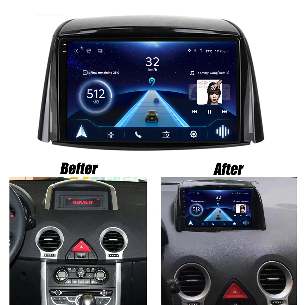 Carplay Android Radio For Renault Koleos 2008 - 2016 Car Systems Multimedia Intelligent 5G DVD Wifi Touch Screen 9 Inch Display