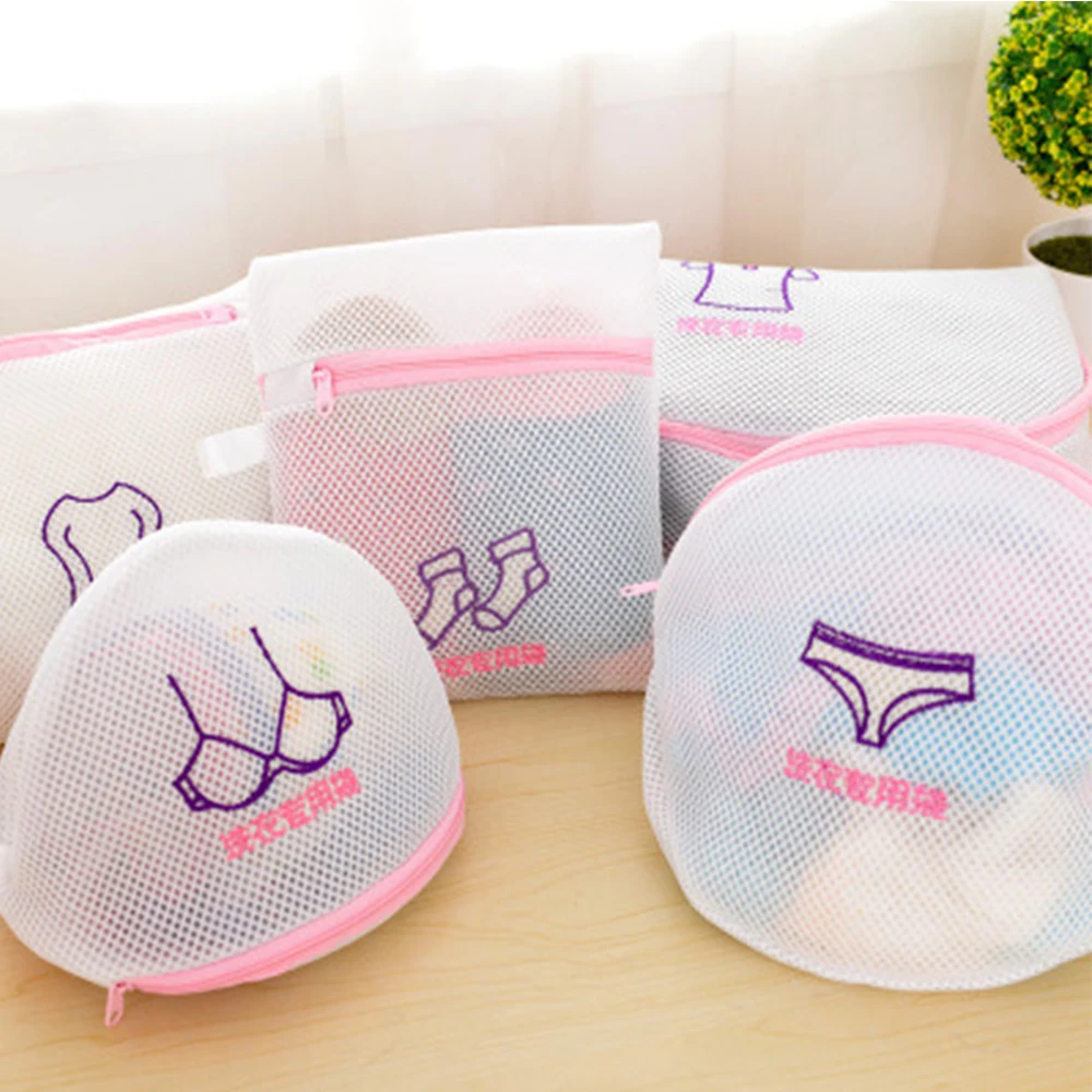 3PCS Clothes Washing Machine Laundry Bra Aid Lingerie Mesh Net Wash Bag Pouch Basket Women Saver Clothes Protect Intimates