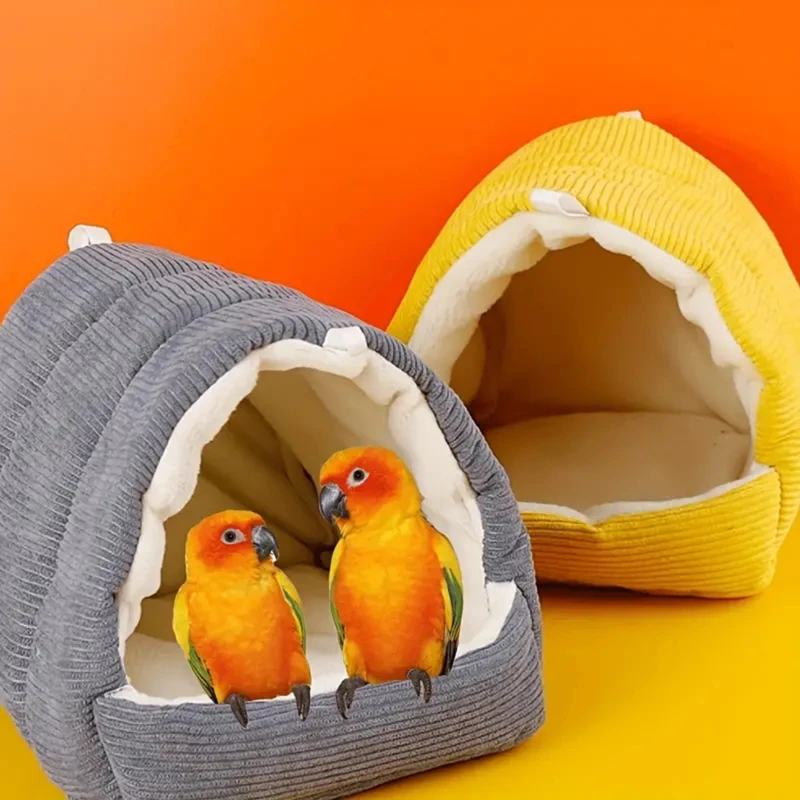 Parrot Nest Warm Bird Nest Winter House Shed Hut Hanging Hammock Cage Accessories Plush Hideaway Hamster Small Pet Parrot Nest