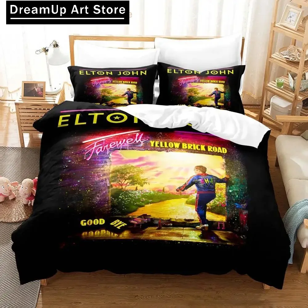 Elton John FAREWELL Yellow Brick Road Bedding Set Single Twin Full Queen King Size Bed Set Aldult Boy Bedroom Duvetcover Sets