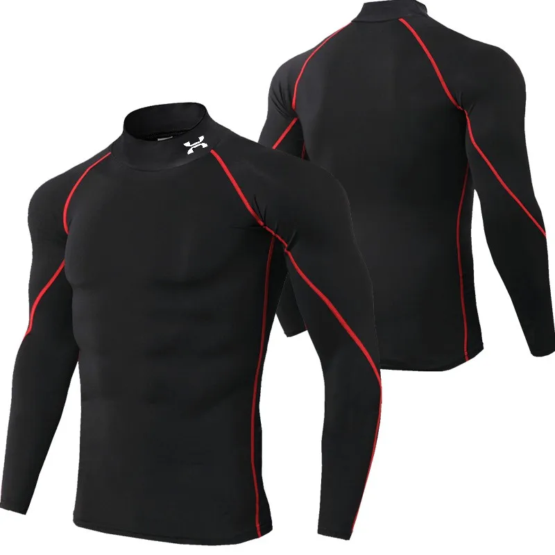 قميص منكمش للرجال، صالة الألعاب الرياضية واللياقة البدنية، والرياضة، والجري، تي شيرت علوي، تي شيرت بأكمام قصيرة سريع الجفاف للرجال #5