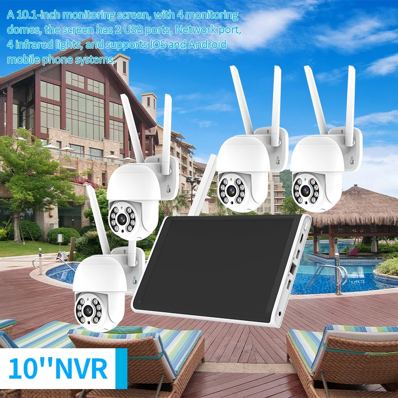 

10.1 Inch Screen Cctv Security Camera System 4 Channels Wifi Security Camera For Wholesale