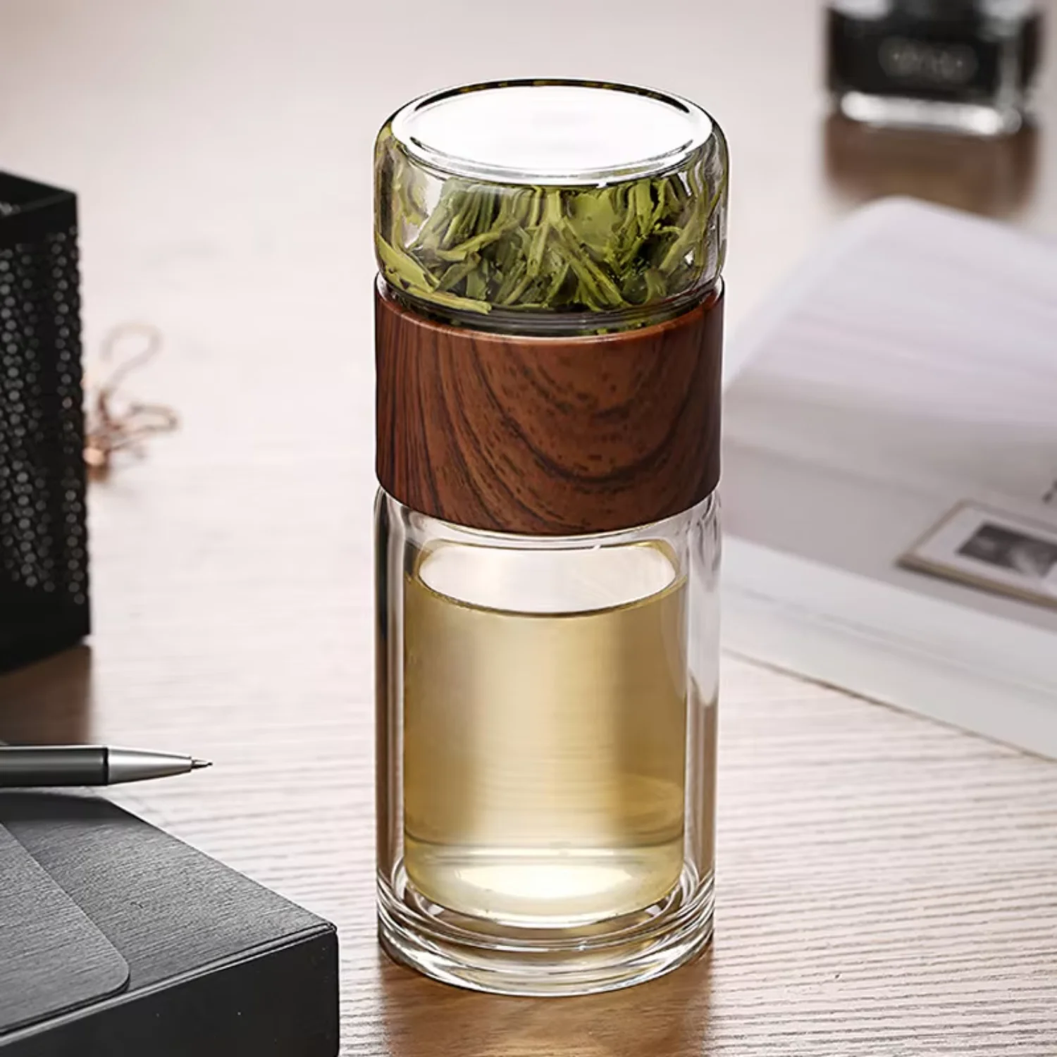 Double Wall Glass  Tea and Water Separation Tea Bottle Mug  Metal Minimalist Stainless  Giveaways Hiking Cute ceramic mug Acotar