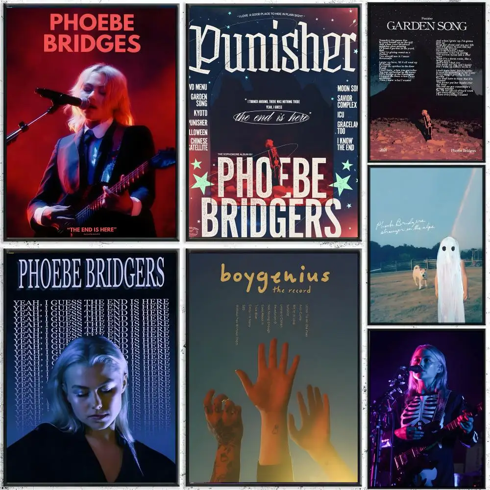 Phoebe Bridgers Indie Folk Singer Poster HD Waterproof Wall Decal for Study, Living Room & Garage, DIY Great Gift for Fans