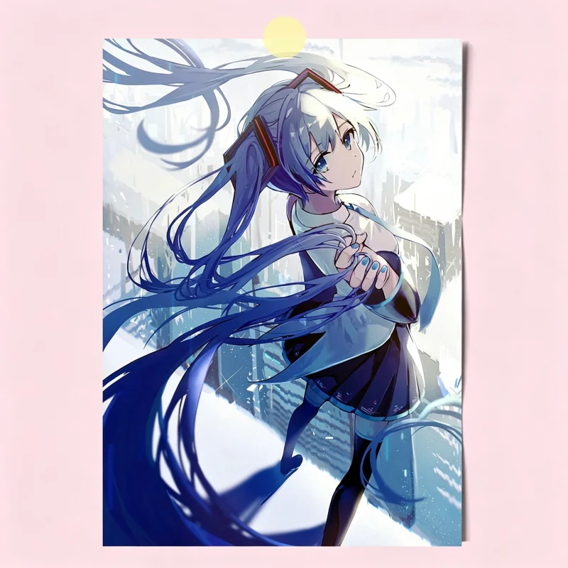 1 Stück Hatsune Miku Anime Poster Leinwandbild MIKU Magazin Schlafzimmer Leinwandgemälde Kunstdruck Wanddekoration Kinder Geschenk – Detail 2