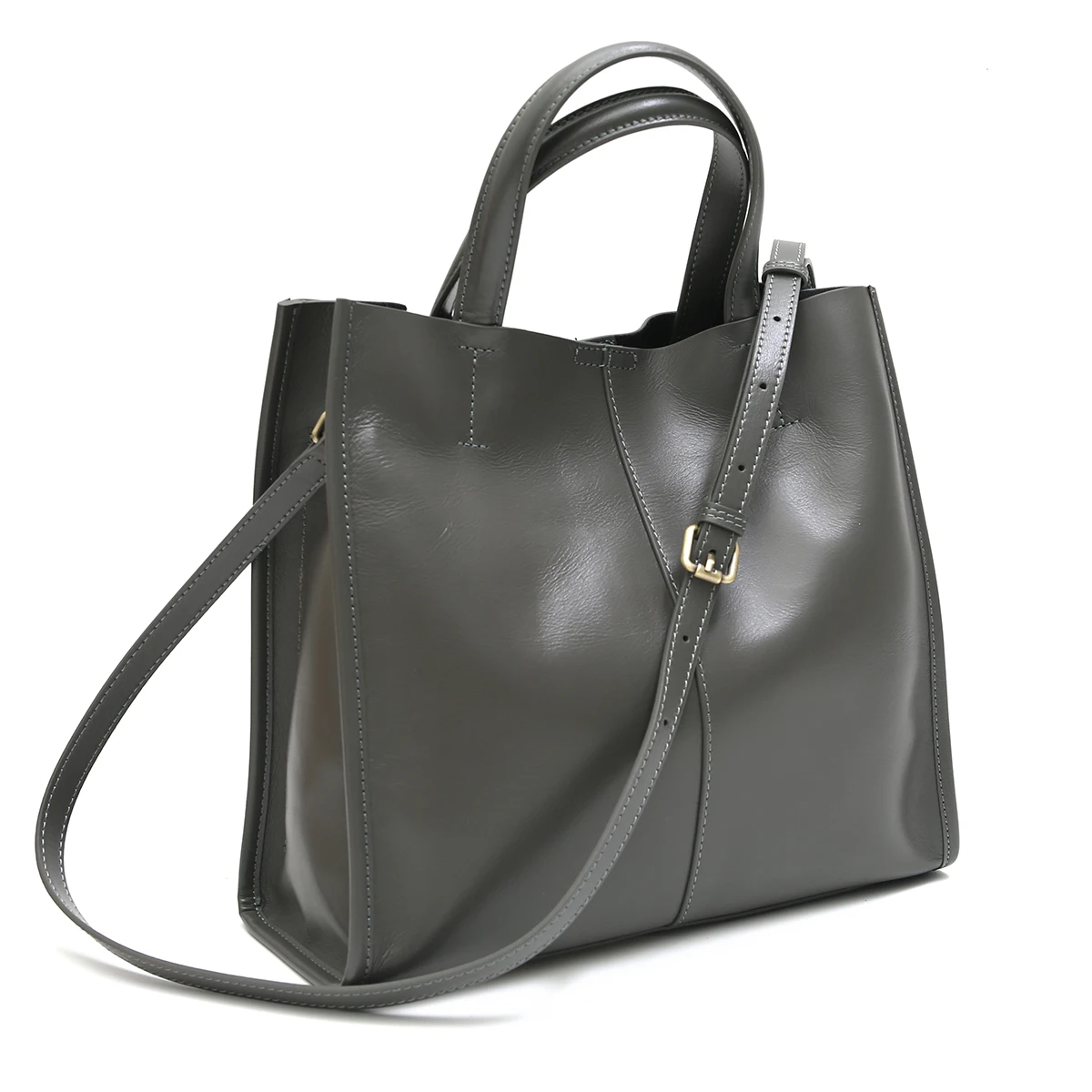 Minimalistyczna torba z prawdziwej skóry w stylu vintage, damska, luksusowa, klasyczna torba z górnym uchwytem, ​​torebki na ramię o dużej pojemności, biznesowe — zdjęcie 2