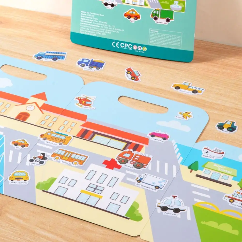 

Reusable Children Scene Stickers Multiple Scenarios Cards Scrapbook Children's Sticker Book Early Educational DIY Hand-on