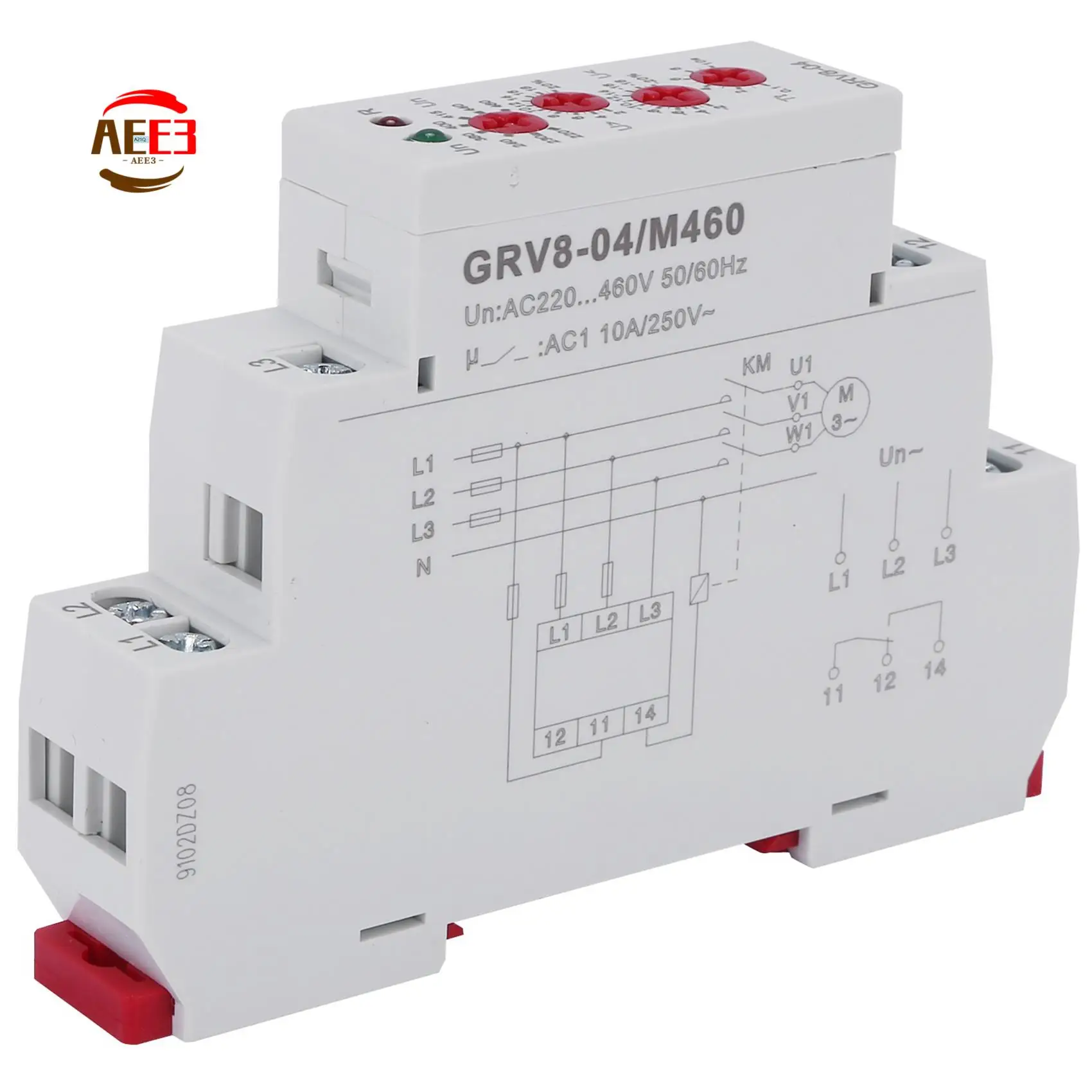 AEE3-2X GRV8-04 M460 3-Phase Voltage Monitoring Relay Phase Sequence Phase Failure Protection Voltage Control Relay