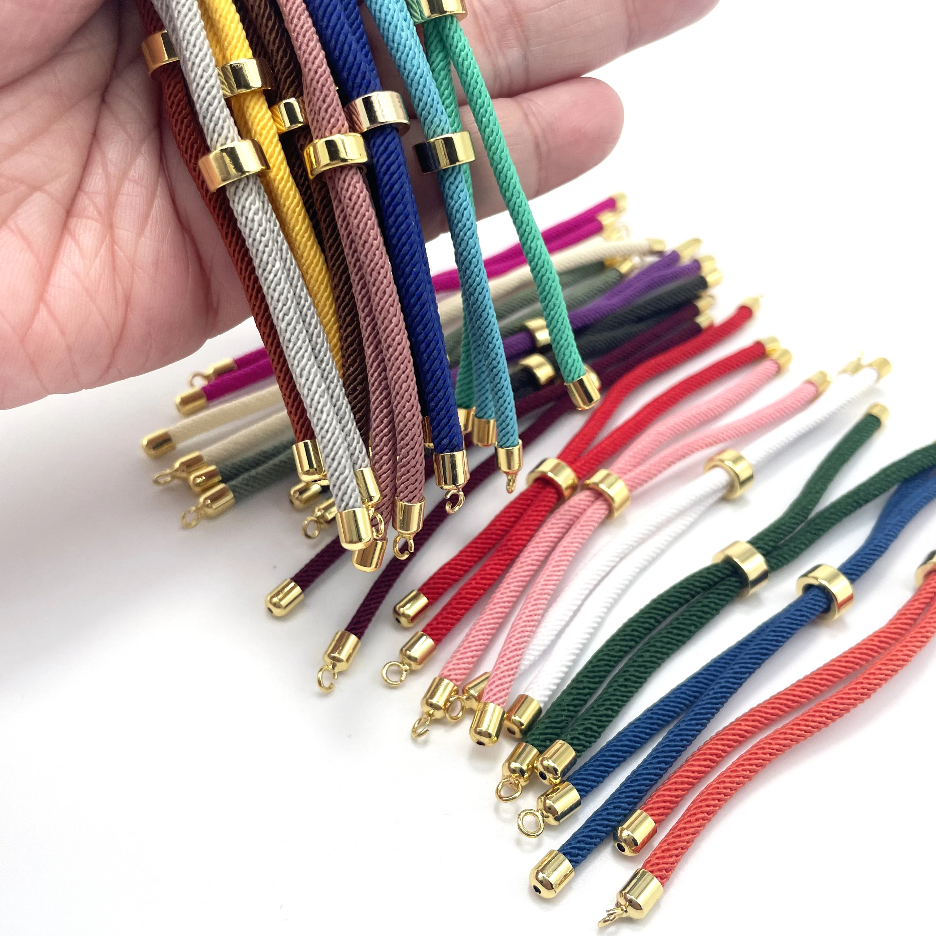 10 قطعة 3 مللي متر ميلان حبل قابل للتعديل سوار معدني النحاس اليدوية محظوظ حبل لصنع المجوهرات والاكسسوارات