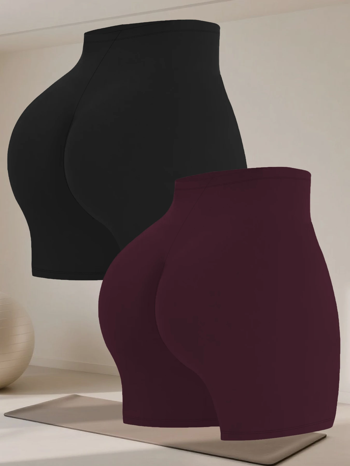 

Комплект из двух женских супермягких шорт с высокой эластичностью, подходящих для уютного дома и повседневного использования