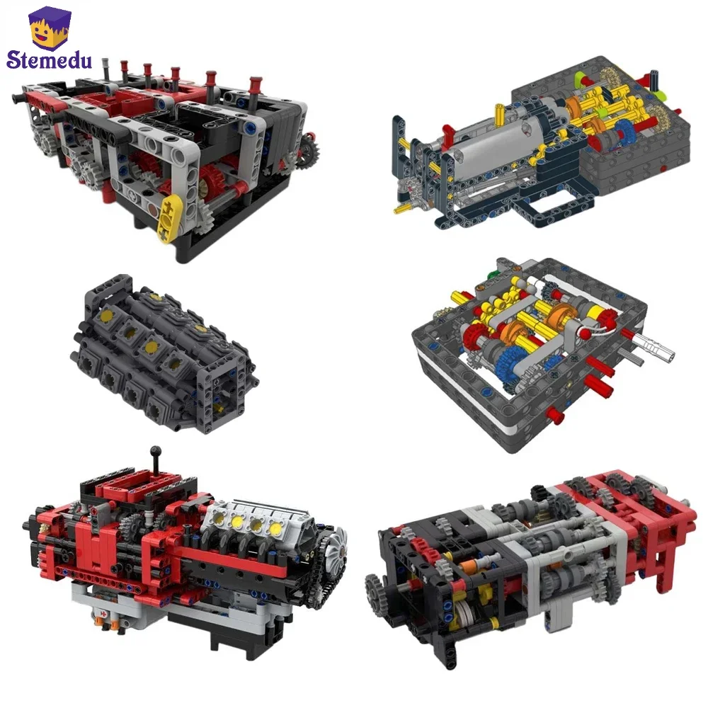 MOC-caja de cambios de 4/8/12 velocidades W16, Motor Manual/funciones de potencia, Unidad de Motor para bloques de construcción, coche, camión, tren, chasis, Control de velocidad