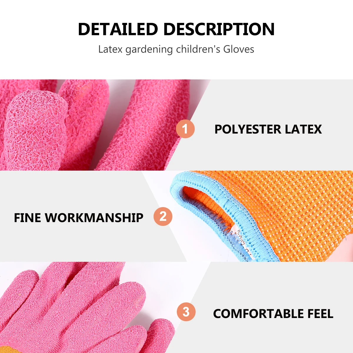 

1Pair Safety Glove for Kids Lightweight Durable No Harm to Hands Great Gift for Activities Children Gardening Gloves