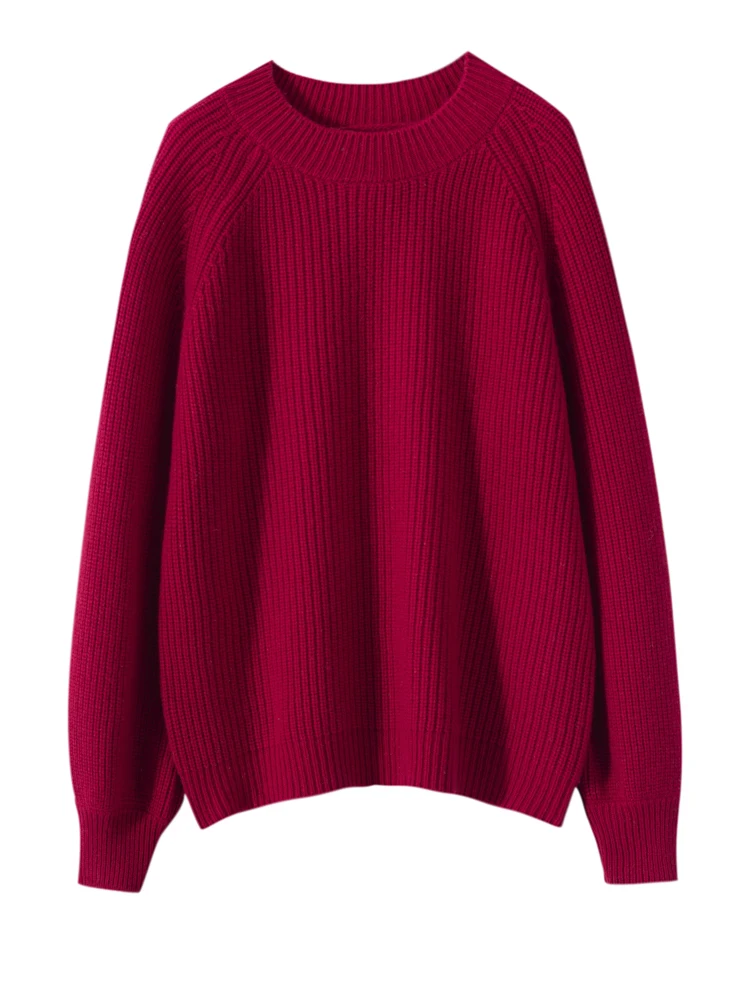 Autunno Inverno Donna 100% Maglione di Cachemire O-Collo Pullover Maglia Allentata Casual Maglieria di Cachemire Femminile Maglieria Spessa Maglieria Magliette E Camicette