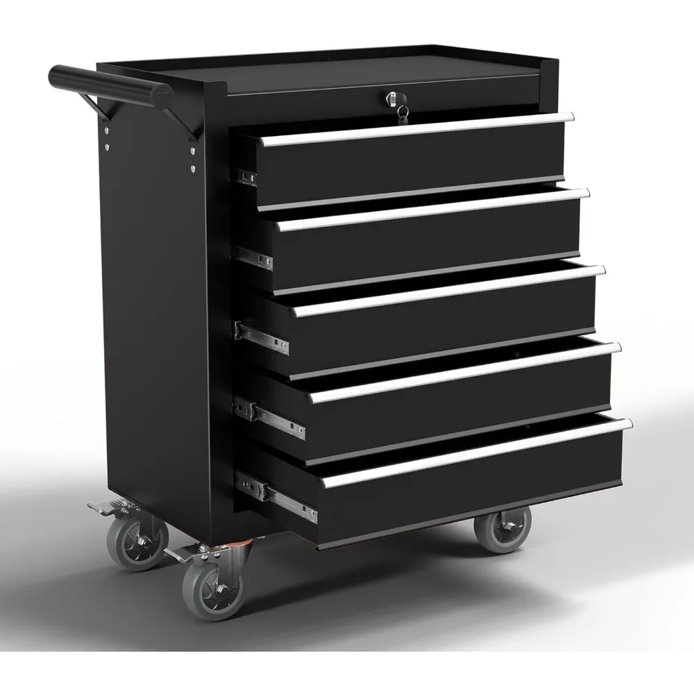 

5-Drawer Metal Rolling Tool Chest with Wheels,Tool Storage Cabinet with Locking System，Toolbox with Wheels for Garage,