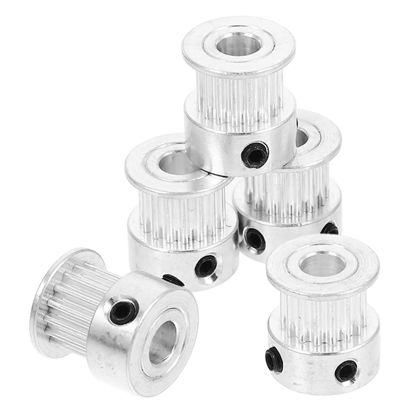 

5 Pcs Printer Pulley Timing Belt Aluminum Kit Gear 3d Kits 6mm Width GT2 with Bearing