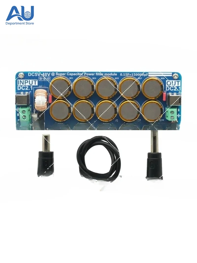 5V-48V 10A Supercapacitor Filter Board for  Headphone Amplifier DAC Power Supply