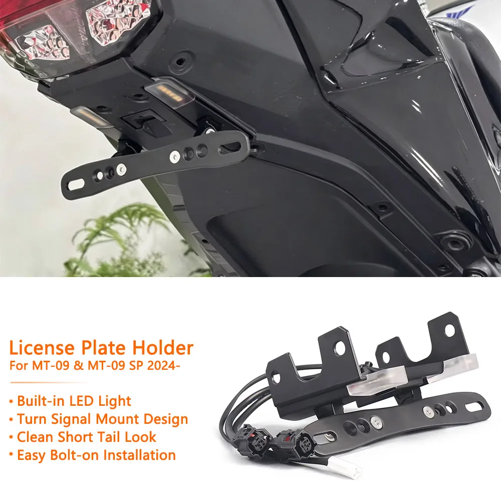 License Plate Holder Frame Tail Tidy Fender Eliminator Kit Motorcycle For YAMAHA MT-09 MT-09 SP 2024+ Rear Number Plate Bracket