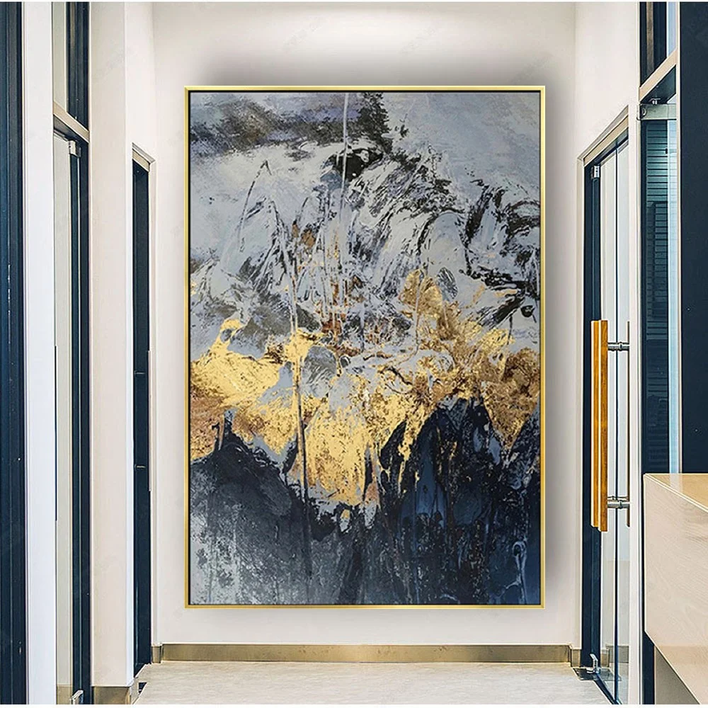 مجردة المناظر الطبيعية جدار الطلاء رسمت باليد النفط اللوحة جدار صورة فنية لمطعم قماش ديكور المنزل عمل فني مخصص