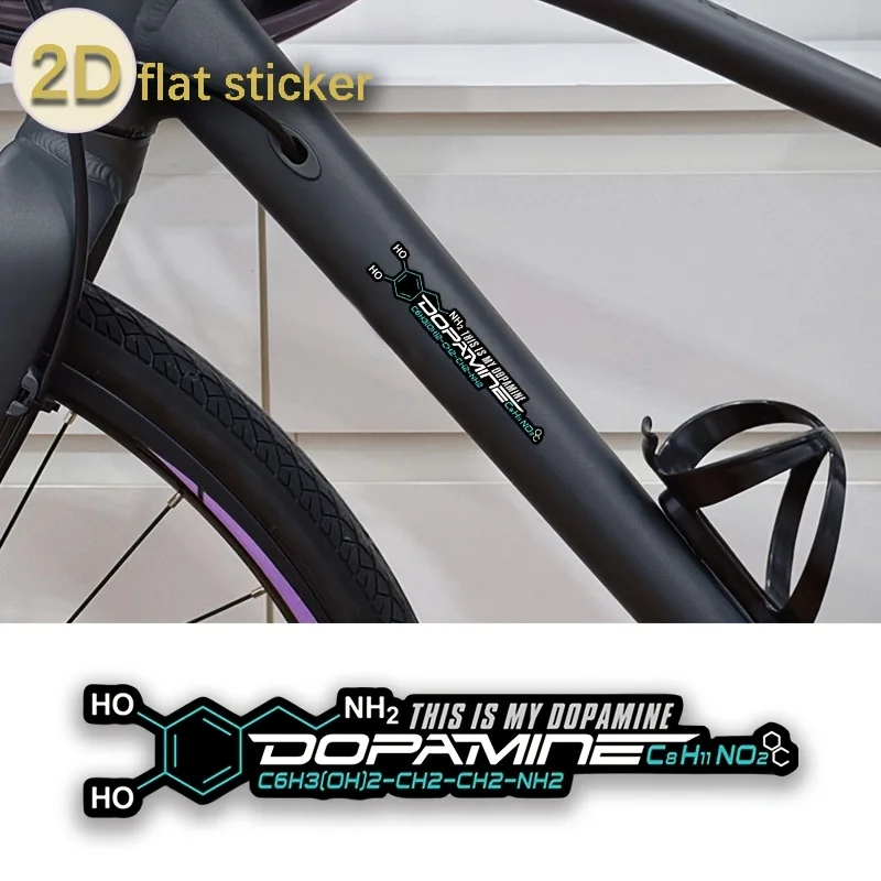 Dopamine Molecule Slogan Sticker Waterproof Vinyl Decal Chemical Structure Flat 2D Design for Bike Frame Motorcycle Laptop