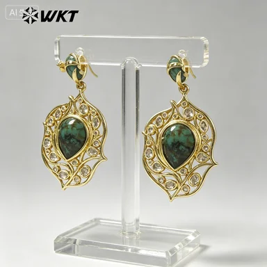 

WT-ME090 WKT 2023 Серьги в нежном стиле с камнями и кубическим цирконием, изысканный дизайн, роскошные ювелирные украшения, аксессуары для девушек в стиле INS