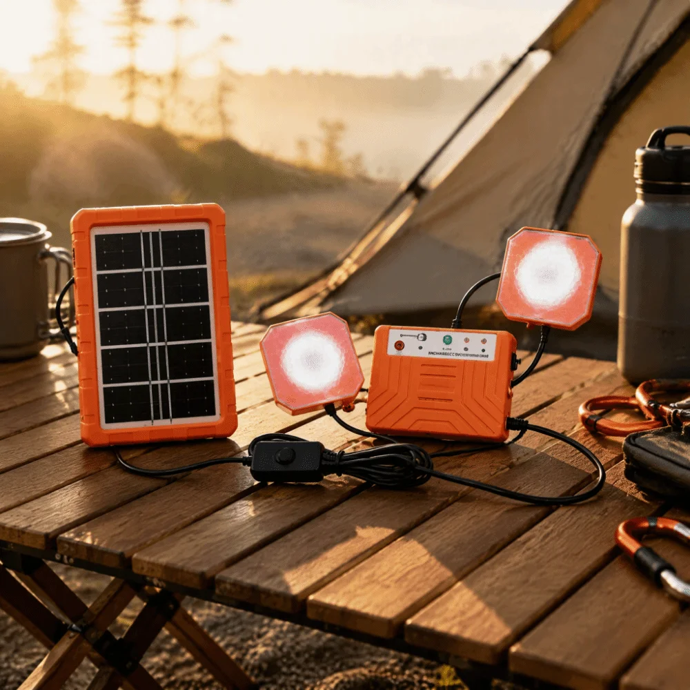 Portable Solar Power Station Recyclable Type-C Charging Port Solar Lighting Kit 2W Solar Panel DIY Accessories