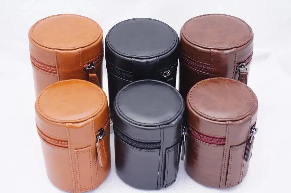 Fashion DSLR Camera Lens Bag Case PU Bag for Canon Nikon Sony Pentax Fujifilm Tamron Sigma Leica Olympus Pentacon Lens