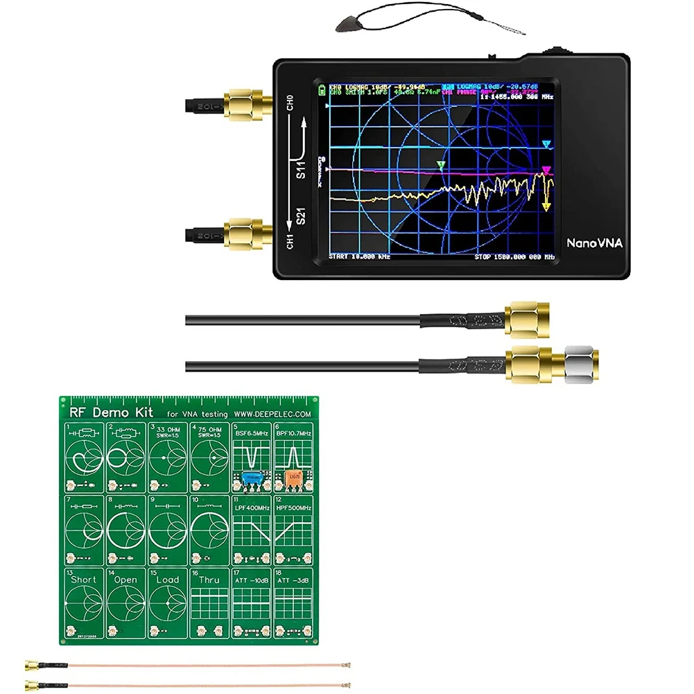 

NanoVNA Vector Network Analyzer 2.8 inch Touchscreen with Case + Filter Attenuator RF Demo Kit NanoVNA RF Tester Board