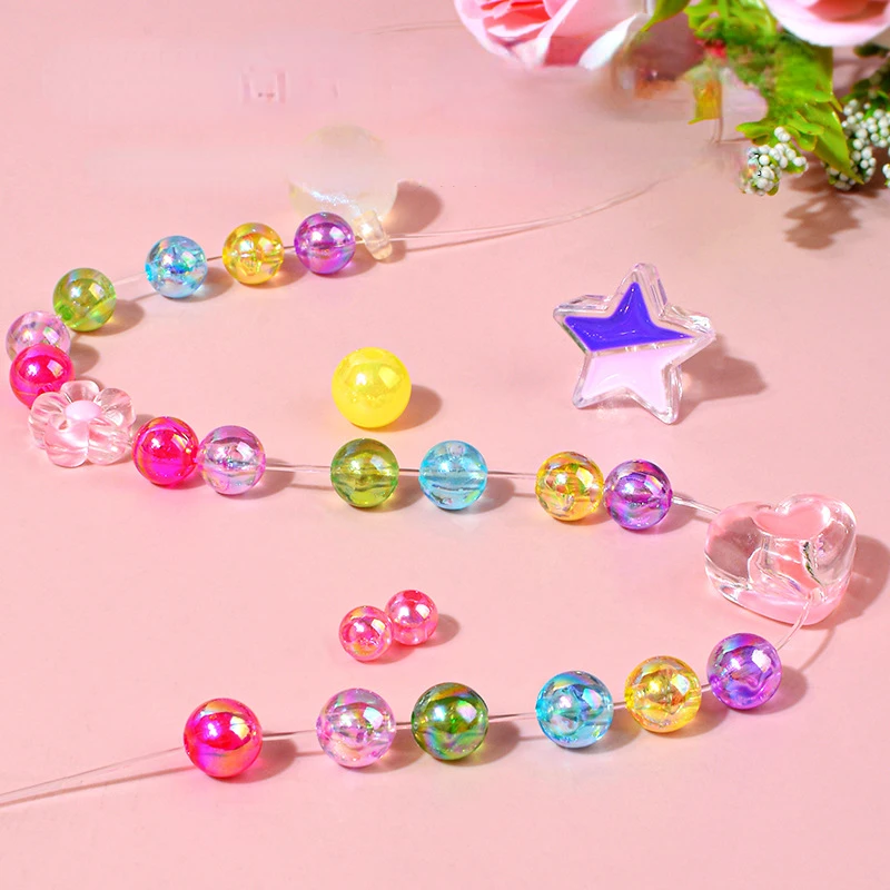 1Set Kawaii Mixed Acrylic Beads Jewelry Making Handmade DIY Toy Cute Animals Bracelet Necklace Making Educational Toys