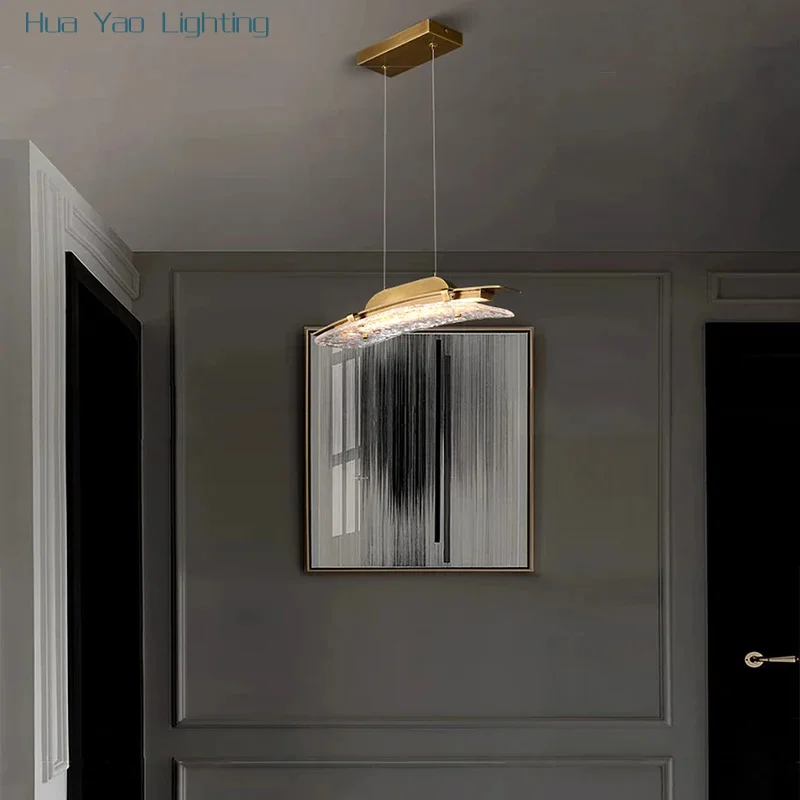 2026 الحديثة مصمم الزجاج مُثبتة في السقف أضواء Led الفنان مصابيح معلقة طويلة لغرفة المعيشة ديكور المنزل بريق بار