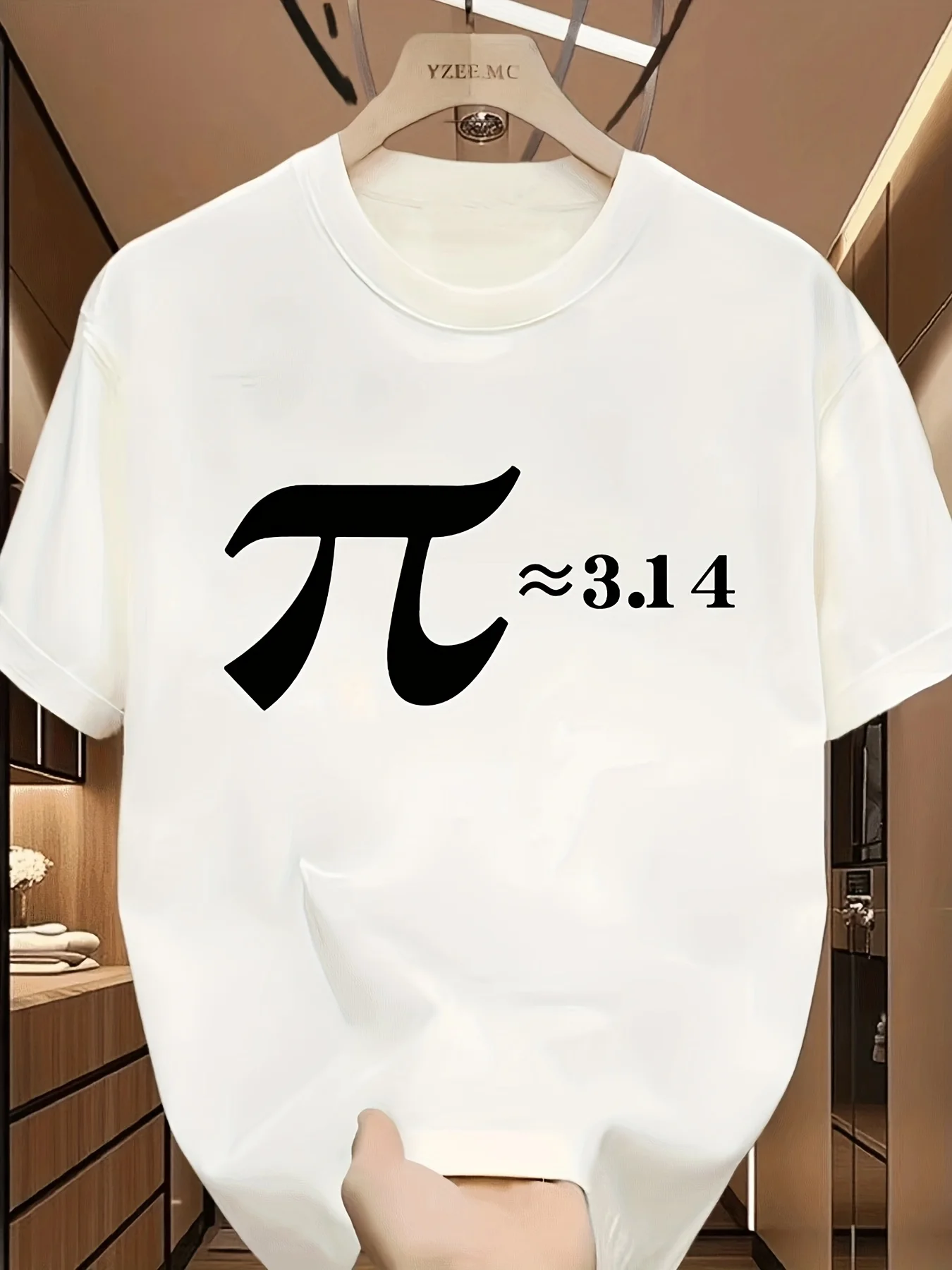 Pi Symbol ≈3.14 Graphic Tee for Men Summer Casual Loose Short Sleeve Cotton T-Shirt